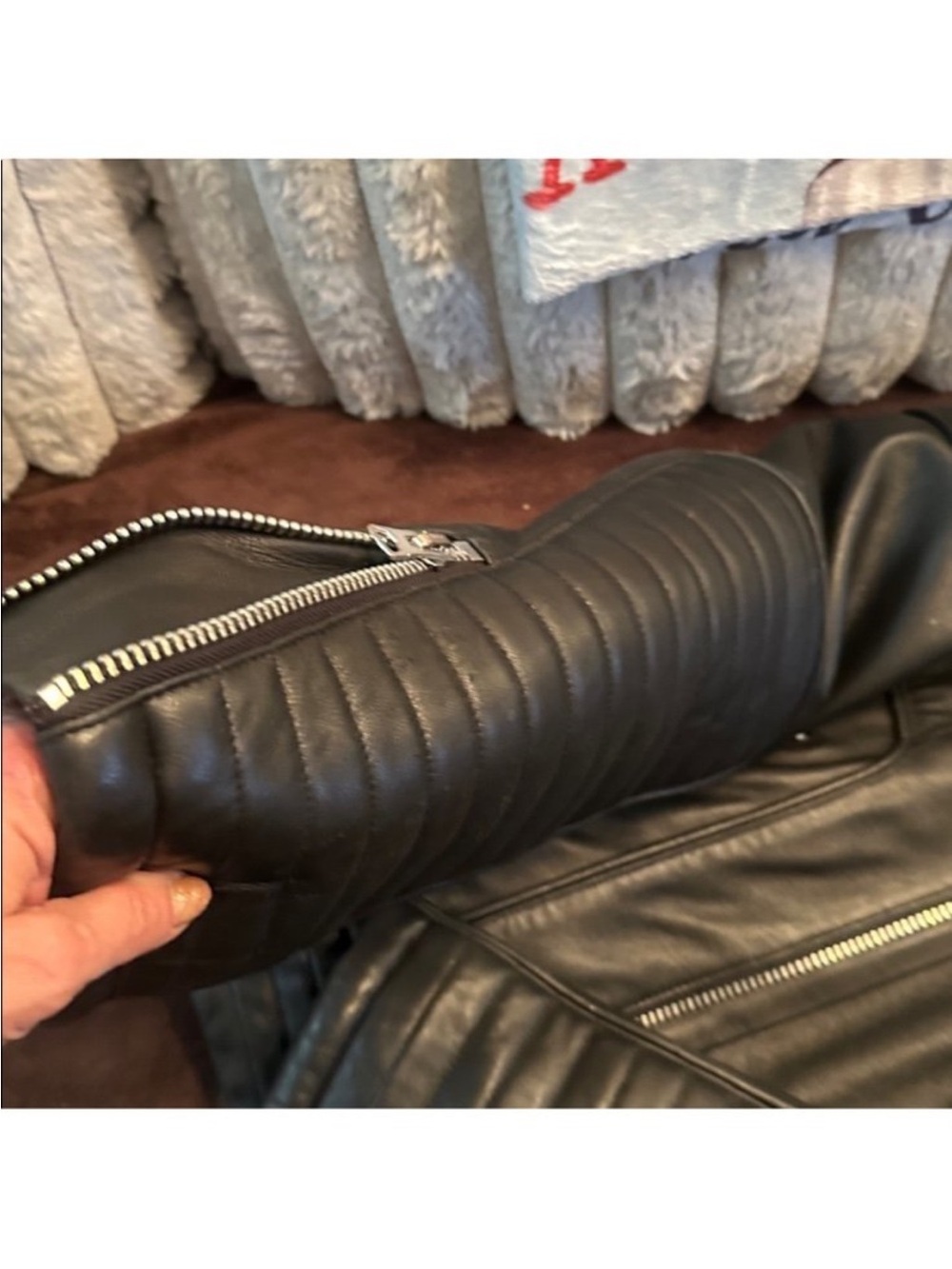 Moto Biker country goose GORGEOUS Softest  leather Warmest JacketFoxFur Size 2xL - Picture 5 of 9
